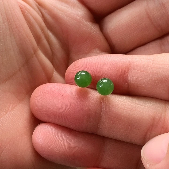 和田玉耳饰18K金镶嵌