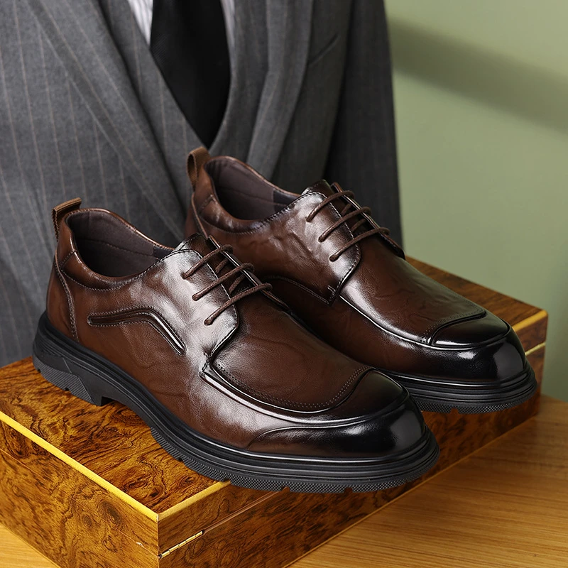DMXUXM巴黎『设计风』新品好物~力荐！商务正装百搭厚底休闲皮鞋男潮
