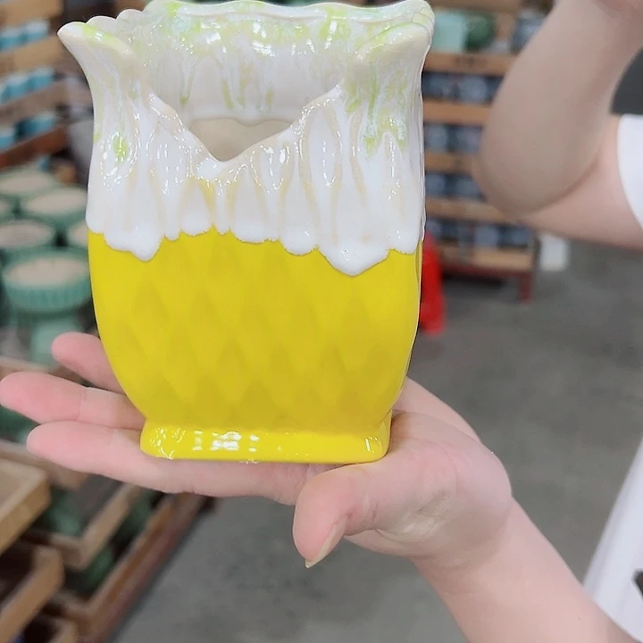 有孔.凑满10元发货多肉陶瓷花盆！