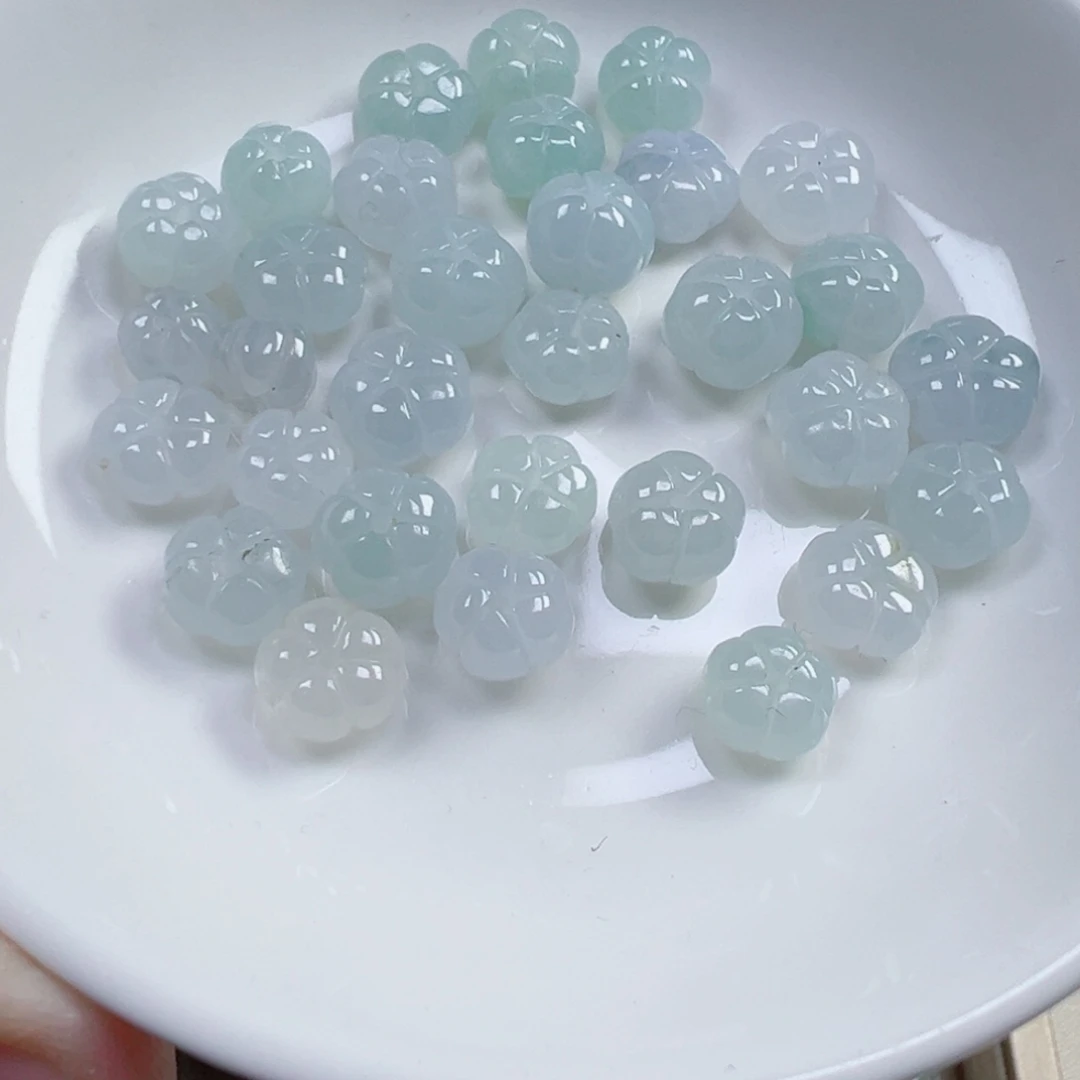 翡翠散珠卡10南瓜珠一个可挑。多样性发货