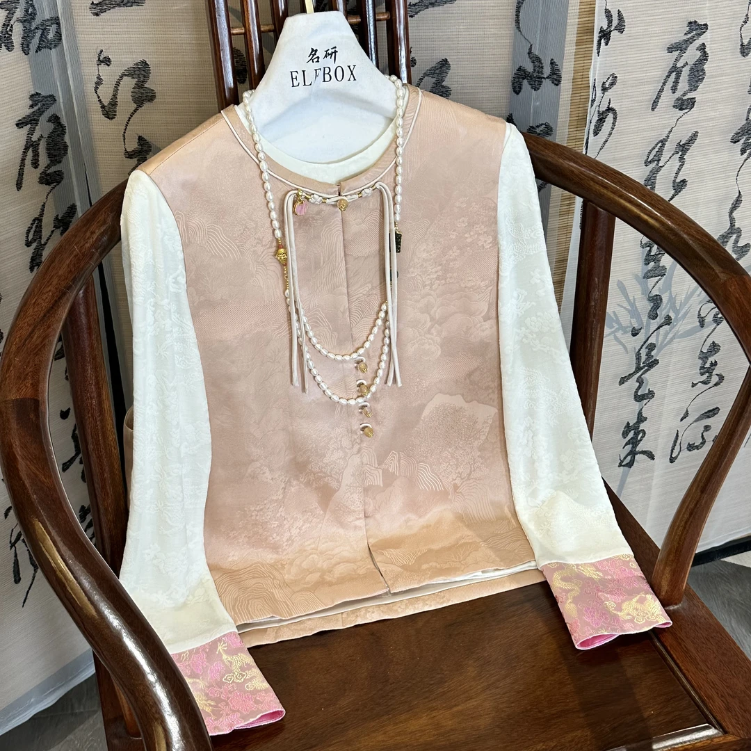 盈盈推荐《山河》 2025春夏时尚气质显瘦轻奢百搭新中式马甲  0350