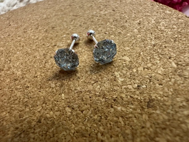 足银耳饰 纯银水晶仙女风耳钉