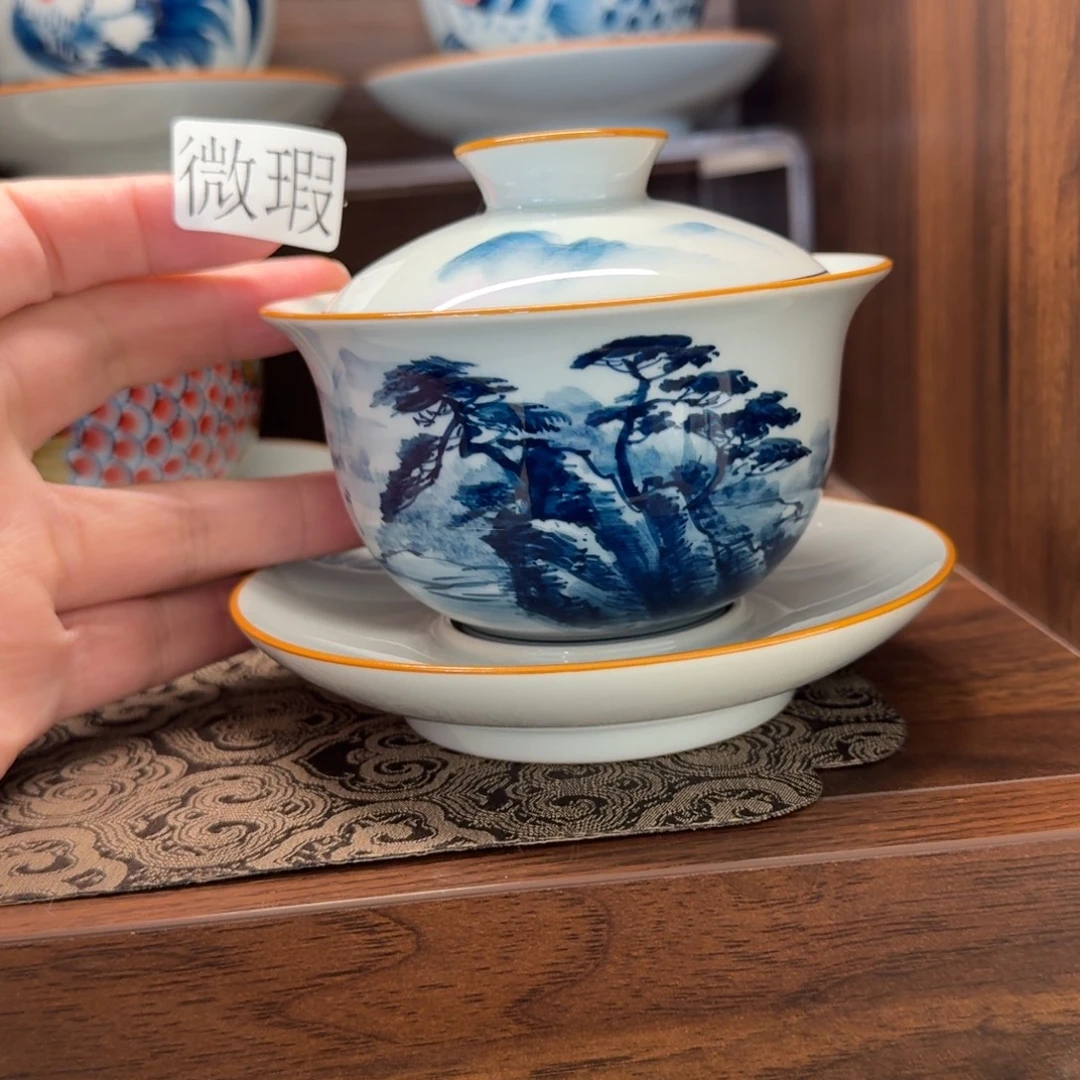 釉下彩纯手绘微瑕