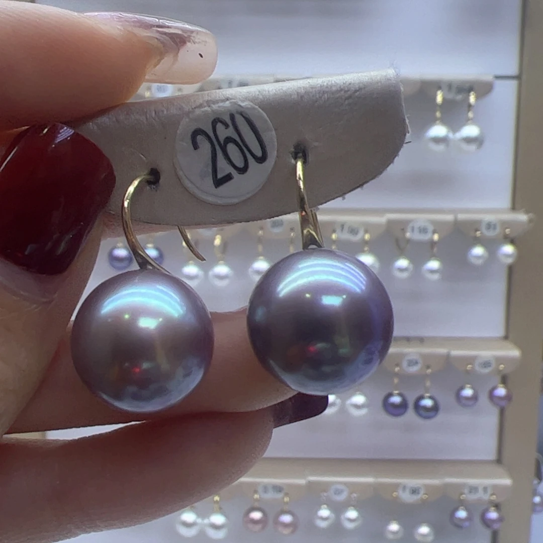 淡水珍珠耳饰18K金镶嵌