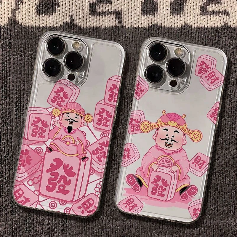 财神新年太空手机壳适用于苹果16透明iphone14保护壳1512pro
