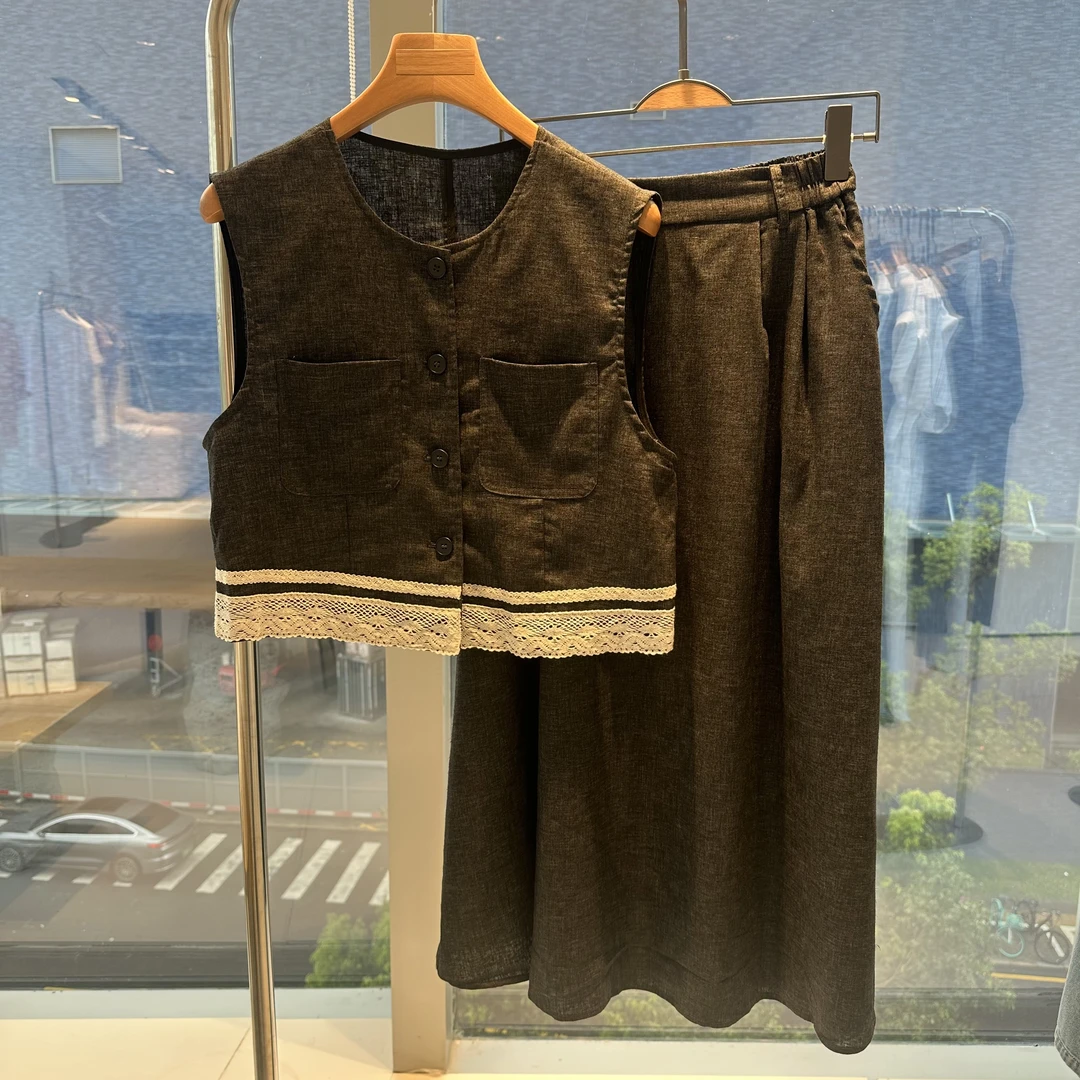 【深圳南油高货】气质时尚亚麻套装  5298