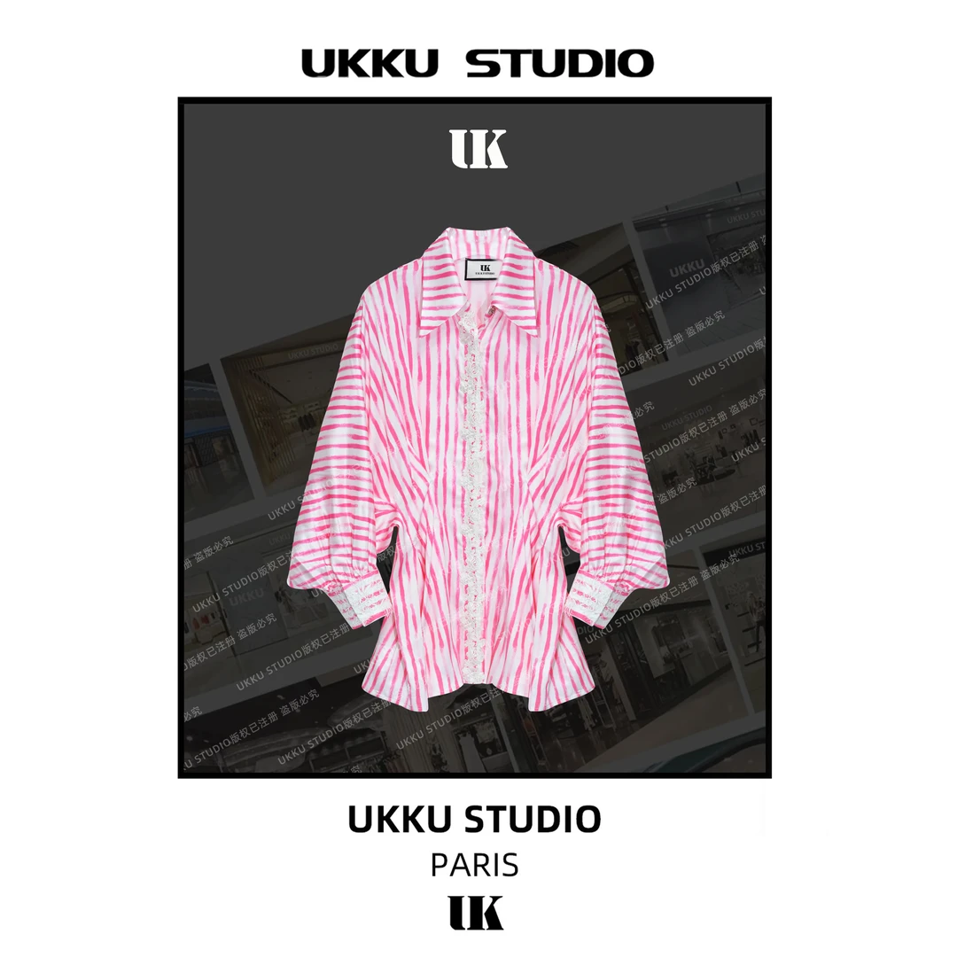 文文【UKKUSTUDIO】春意盎然百搭时尚气质蕾丝卫衣813608