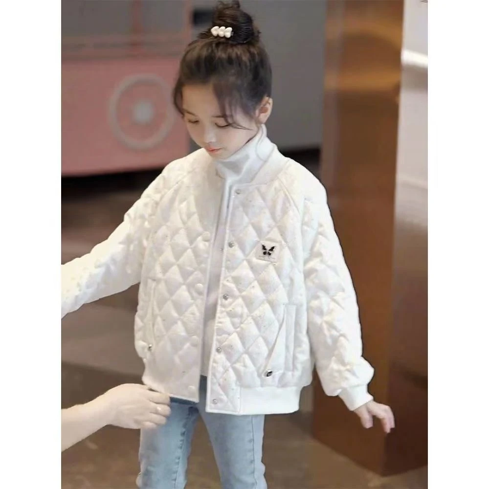 女童外套秋冬款2025新款洋气儿童冬装棉服中大童棉衣冬季加厚棉袄