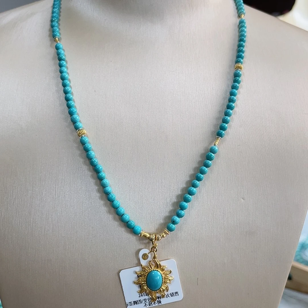 绿松石珠宝奇石18K金镶嵌