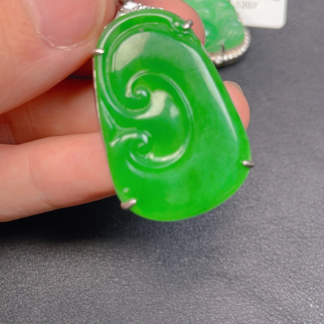 翡翠银S925镶嵌吊坠(不含链)