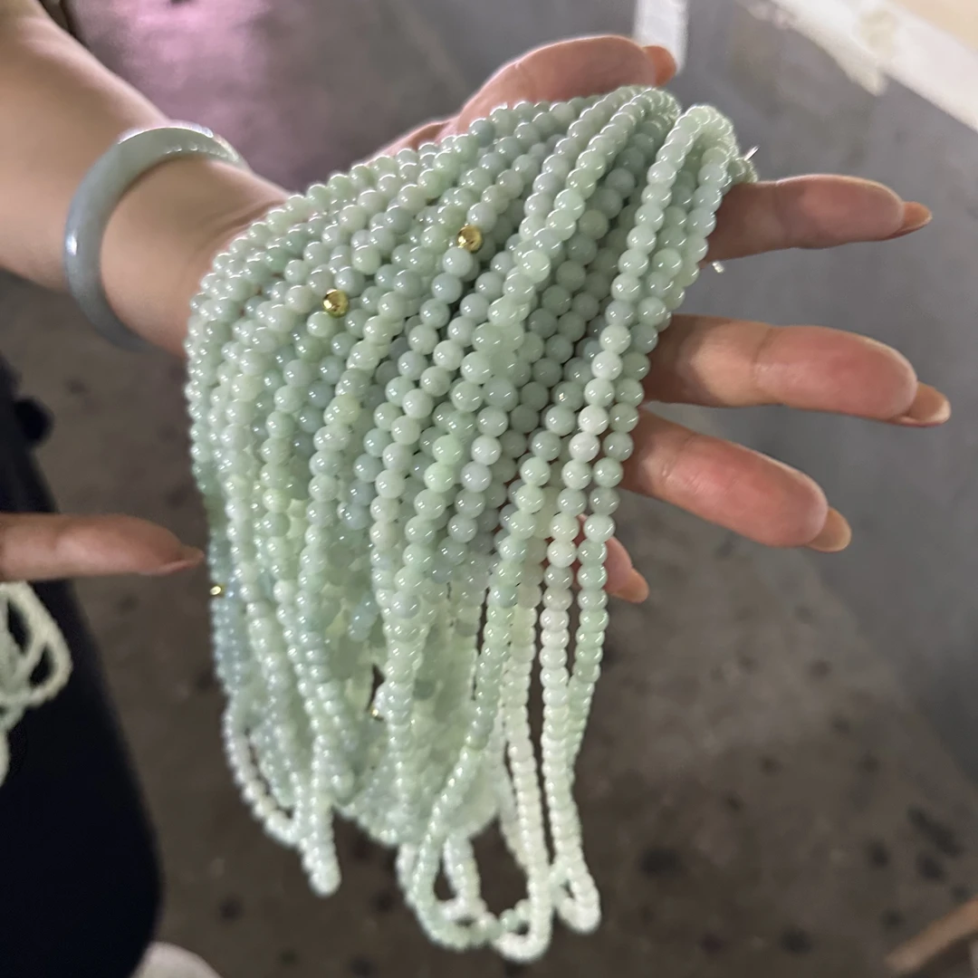 天然A货翡翠项链-d161-卡6mm多样性发一