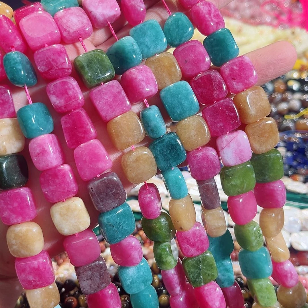 玛瑙/玉髓未镶嵌珠宝半成品碧玺无事牌一条14mm