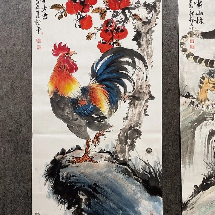 国画四尺这种138:69厘米万事大吉