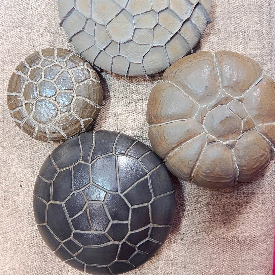 悟***空石材湖南龟纹石原石4件