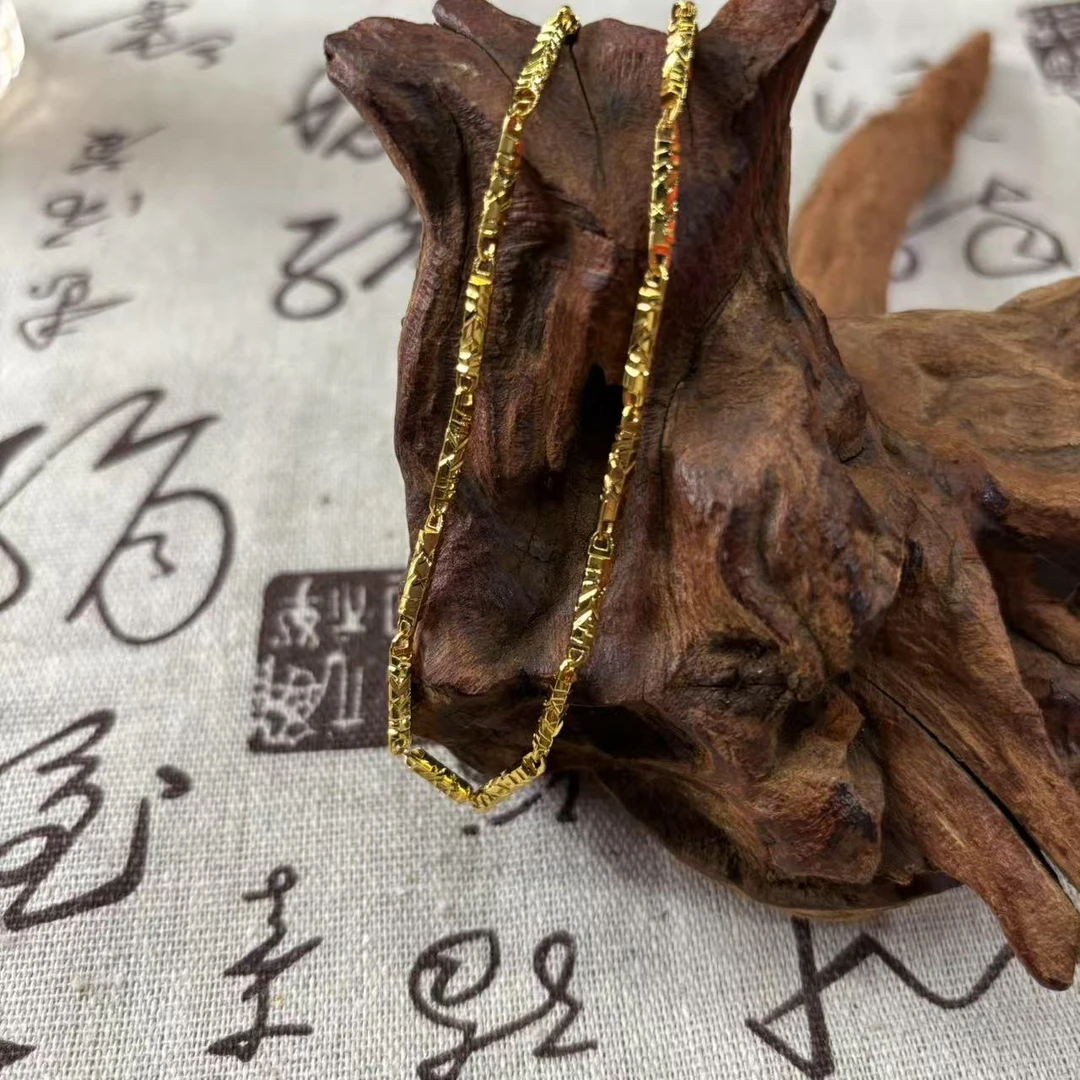 L-3020  足金经典桶珠项链