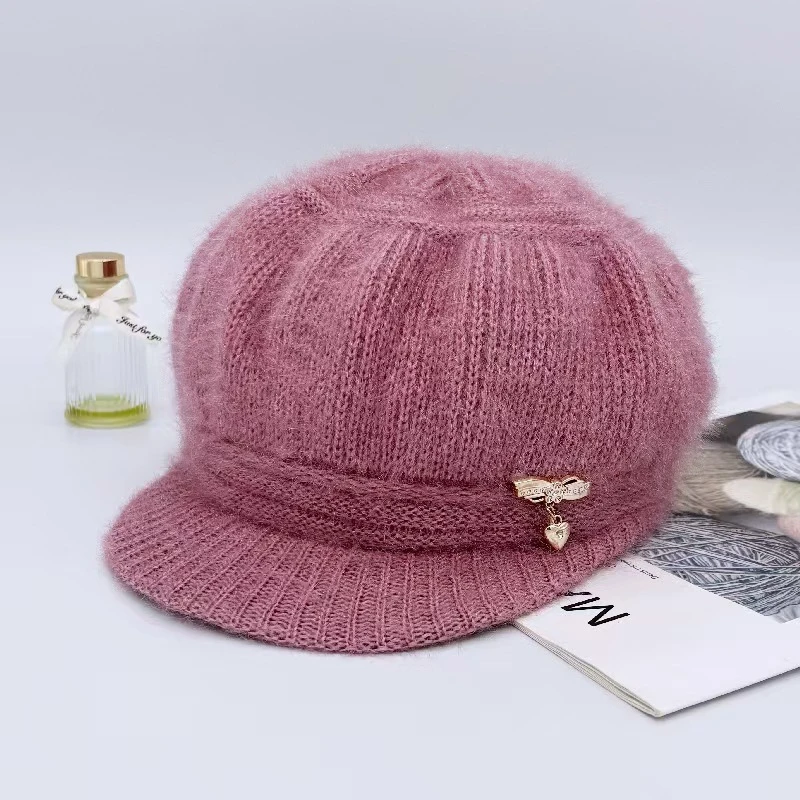 老人帽子女冬季新款针织百搭时尚妈妈帽中老年加厚加绒保暖毛线帽
