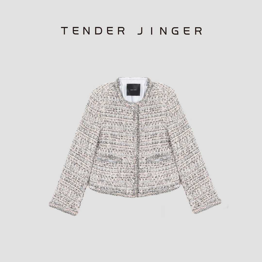 【黑标】轻奢重工迷雾灰粉小香风外套T54YUY740U