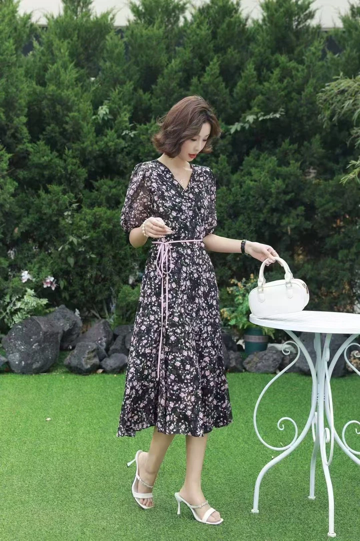 【书影推荐】YOUYU又遇 花色连衣裙V领气质显瘦