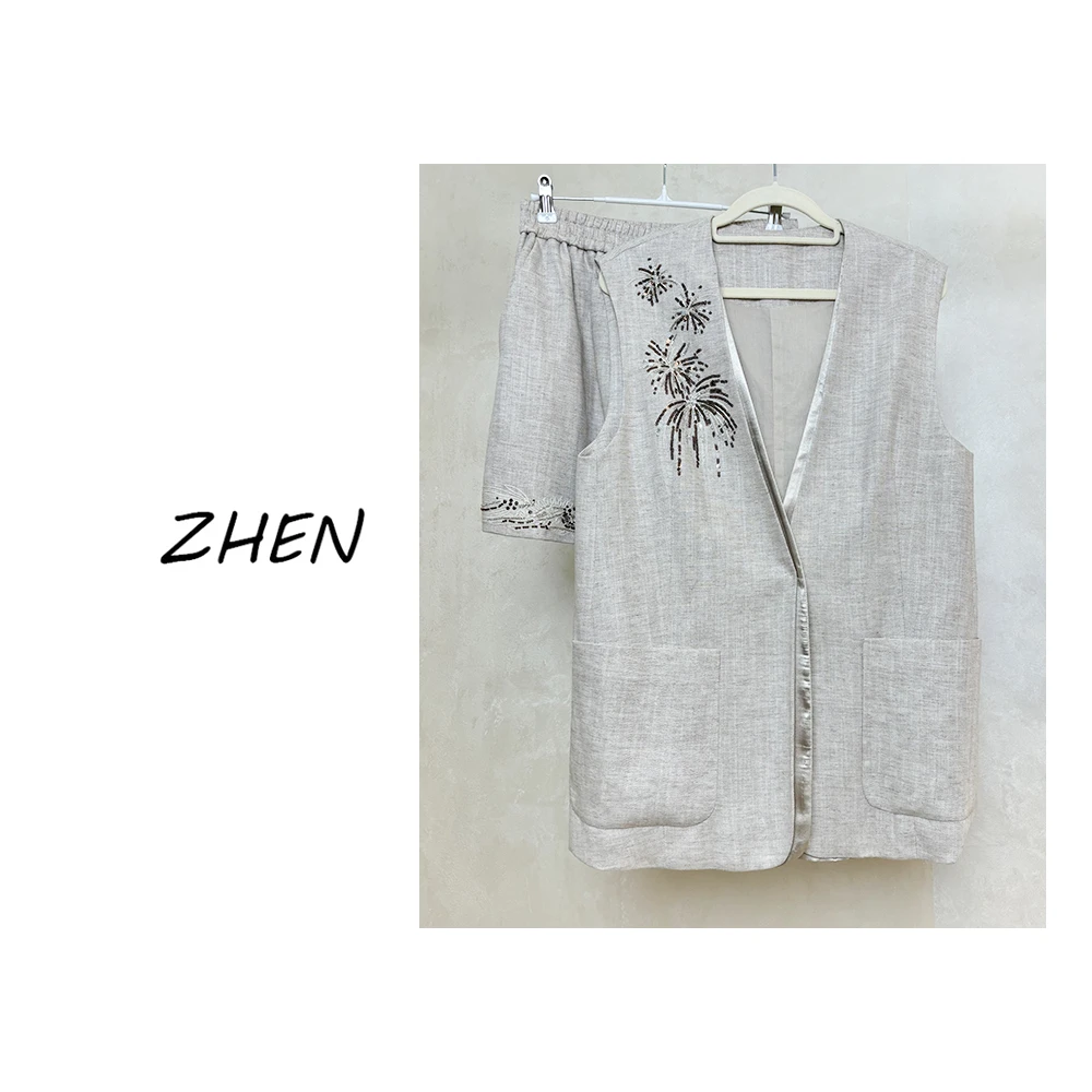 【ZHEN】25K00451 2025新款时尚气质显瘦小众设计师款时尚套装女