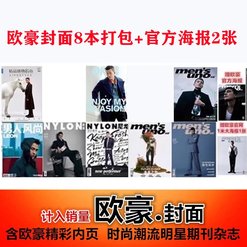 【欧豪封面共8本+海报2张】尼龙/风度/时尚先生/费加罗/精品杂志