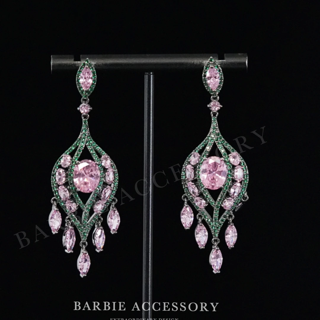 铜合金合成锆石耳饰 【星姬金凌】新中式轻奢设计款绝美百搭耳环