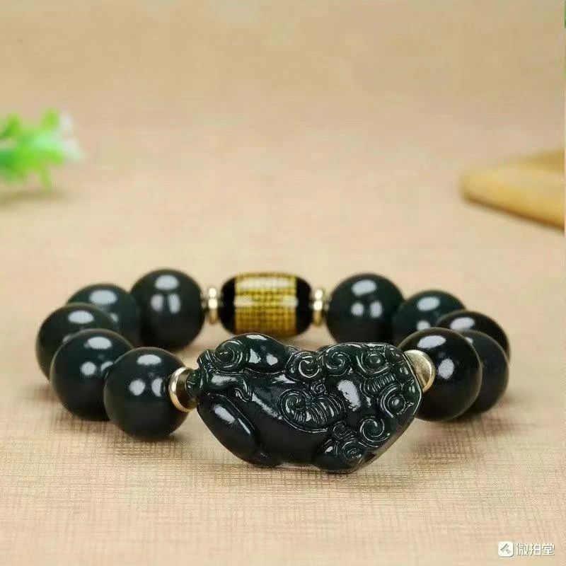 珐琅手链 甄选珐琅貔貅手串圆珠貔貅