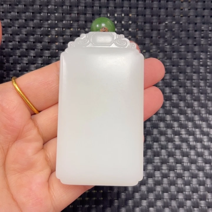 和田玉未镶嵌挂件无事牌