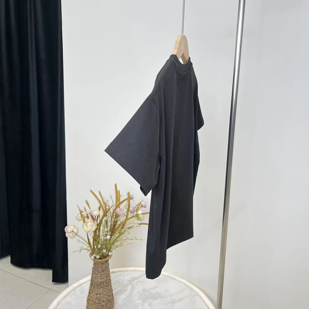 夏款短袖T恤黑色  0663憩系