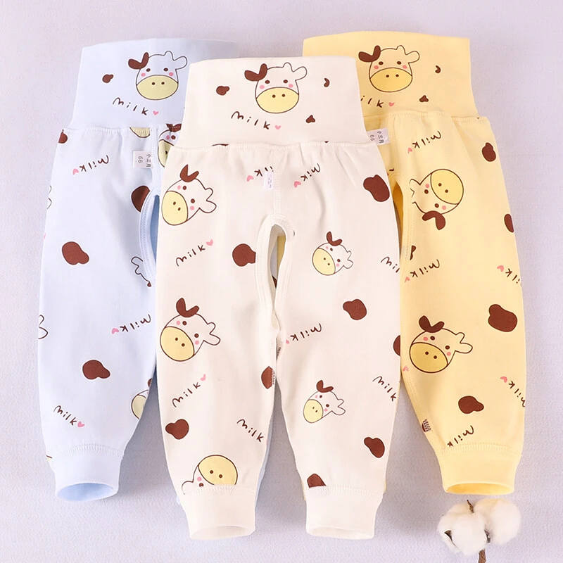 新生婴儿宝宝纯棉高腰裤四季可穿开裆线裤男童女童可打底秋裤0-12