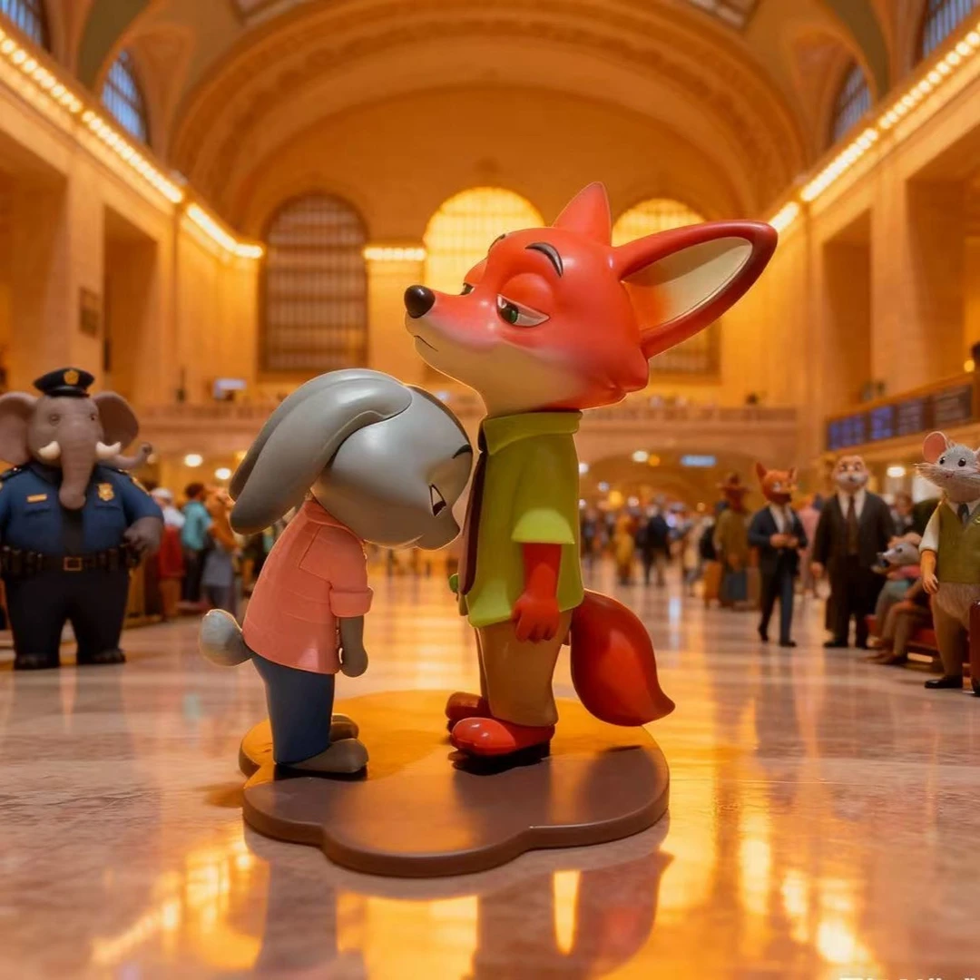 【爱的抱抱】疯狂动物城盲盒拍档系列狐尼克朱迪甜蜜倚靠可爱摆件