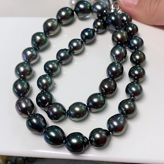 海水珍珠颈饰银S925镶嵌9-11