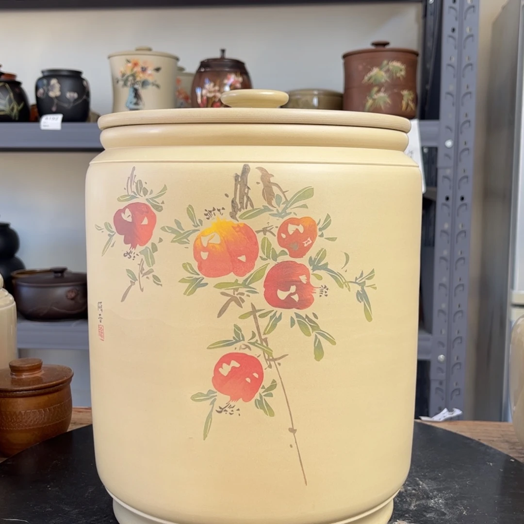 白泥哑光存茶缸9饼微瑕