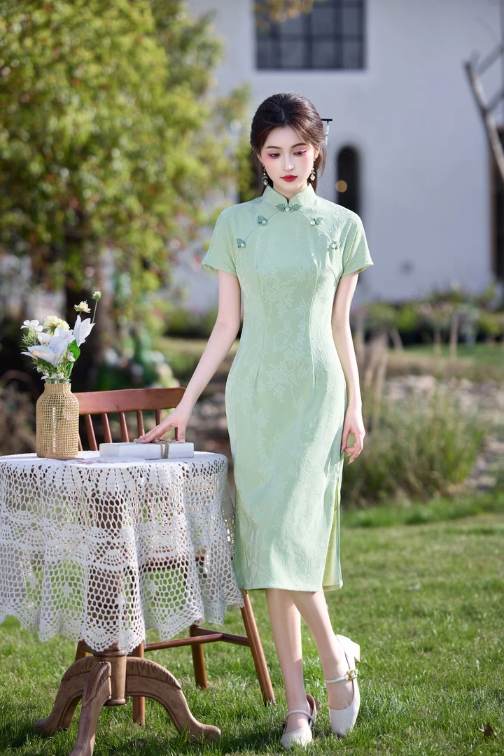 【箐蕊】2025年春夏季中长款气质旗袍中国风旗袍