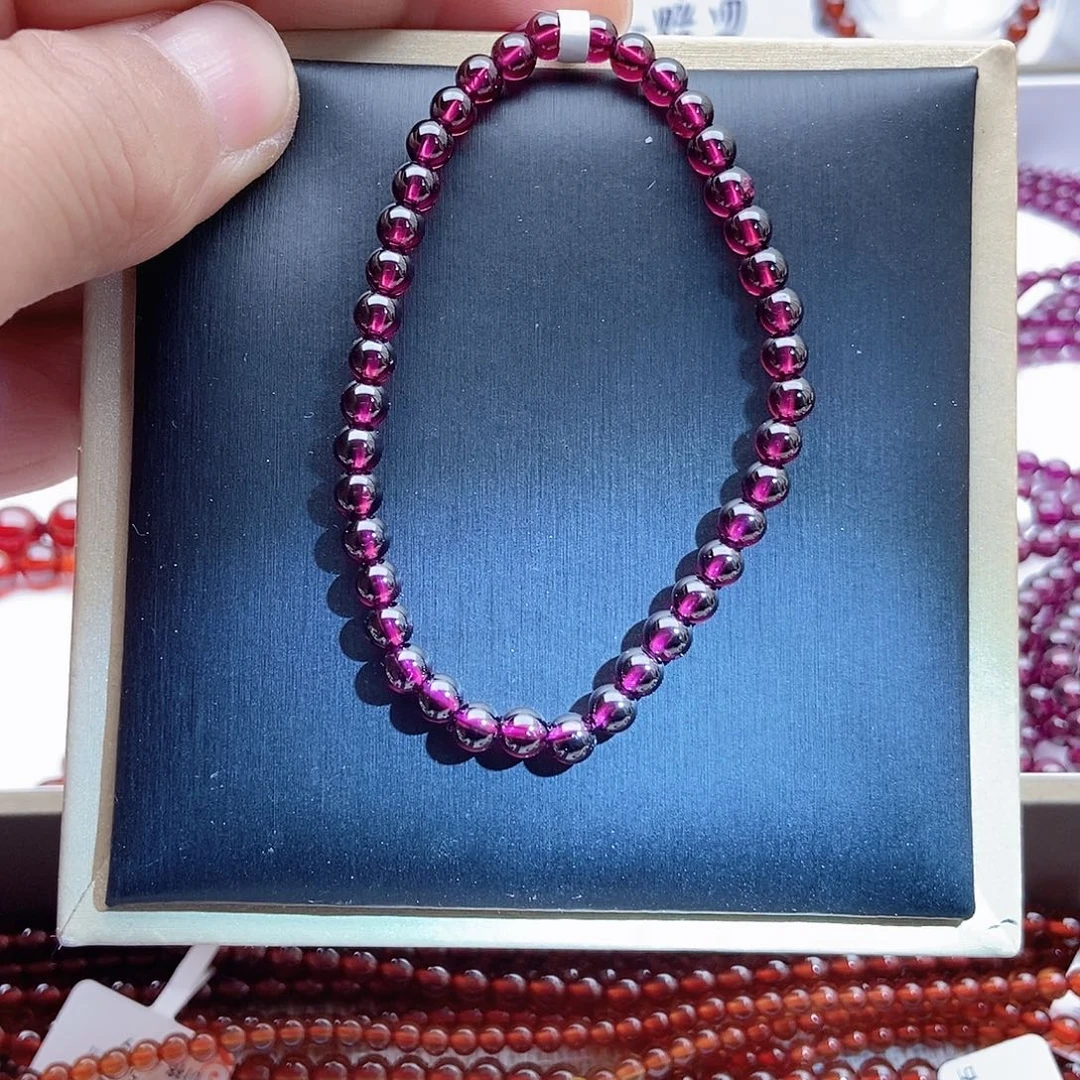 石榴石（紫牙乌）手链未镶嵌5.0