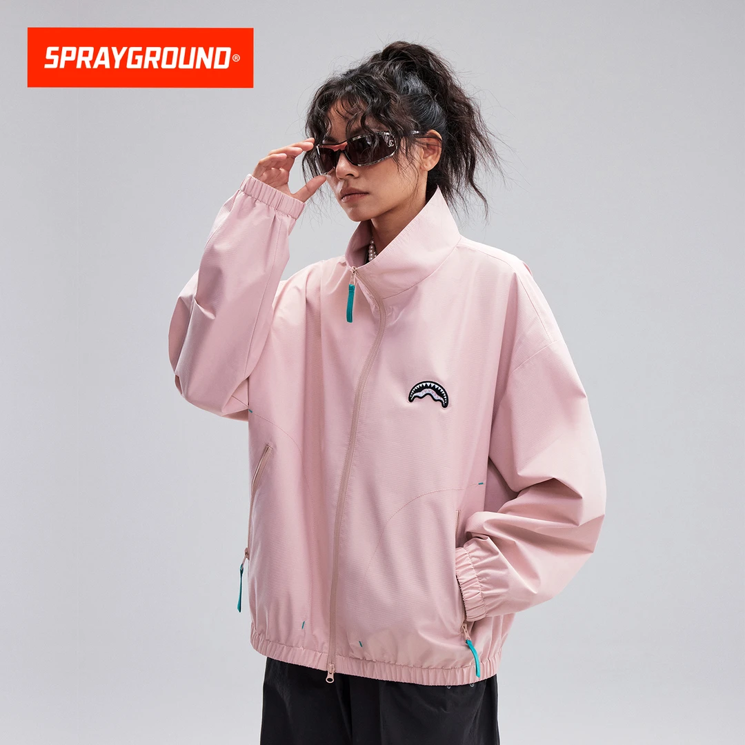 SPRAYGROUND鲨鱼嘴夹克立领潮流宽松百搭秋季美式休闲HD WE131110