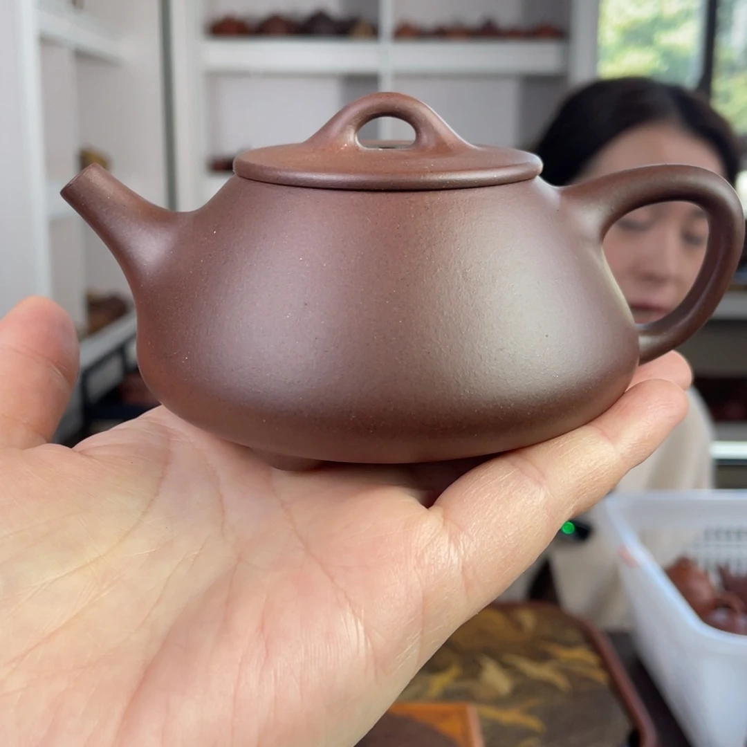 紫砂茶壶紫泥平盖石瓢200cc