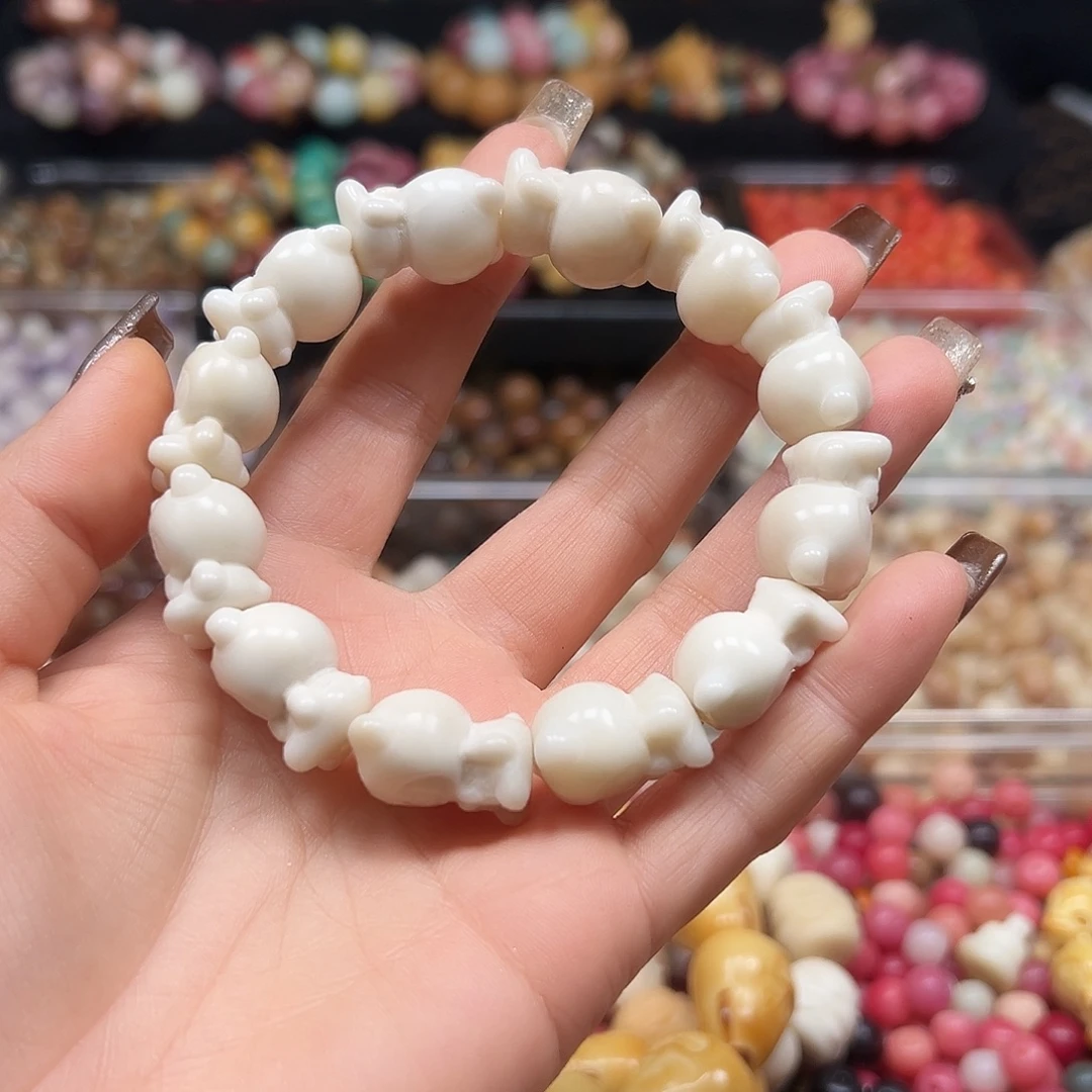 菩提根/象牙果手串瑕疵白拉布布1条有裂