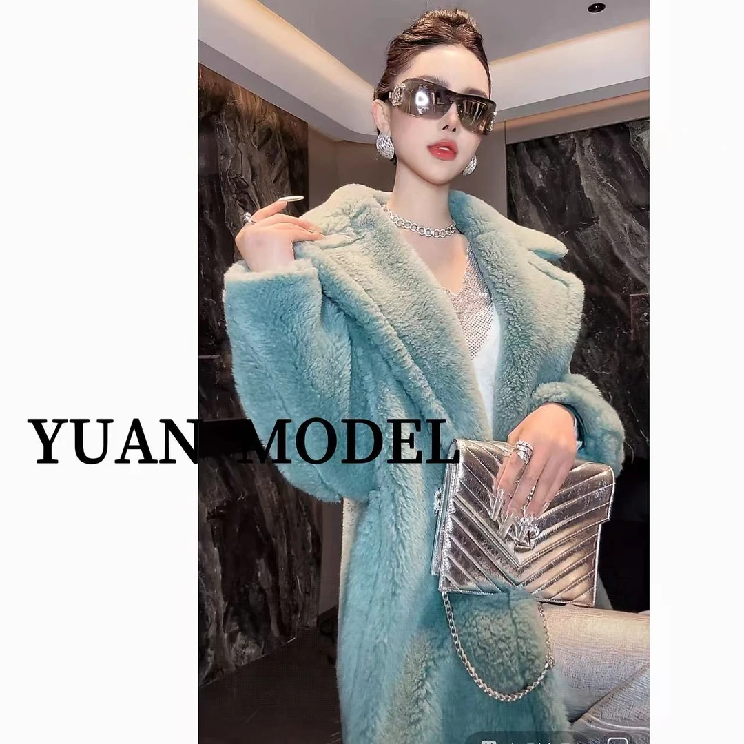 YUAN MODEL/媛老板-时装气质长款两粒扣加厚风衣大衣女装 120633