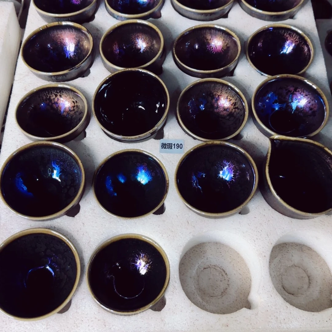 茶盏丿*定微瑕建盏矅变茶器18只0190