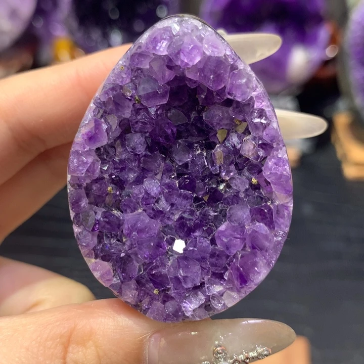 未镶嵌珠宝半成品紫晶10.龙蛋