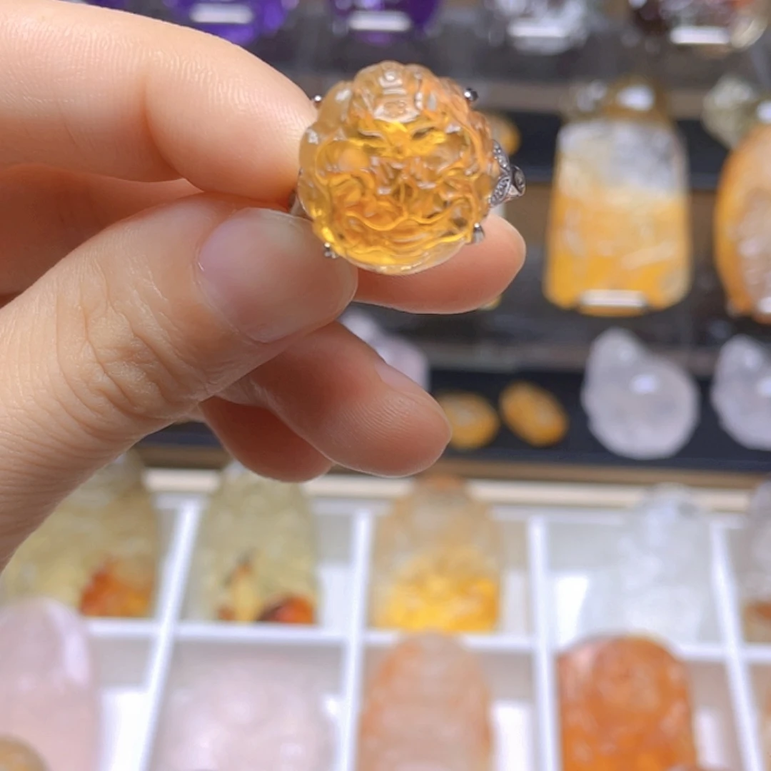 守***心未镶嵌颈饰水晶水晶戒指吊坠项链