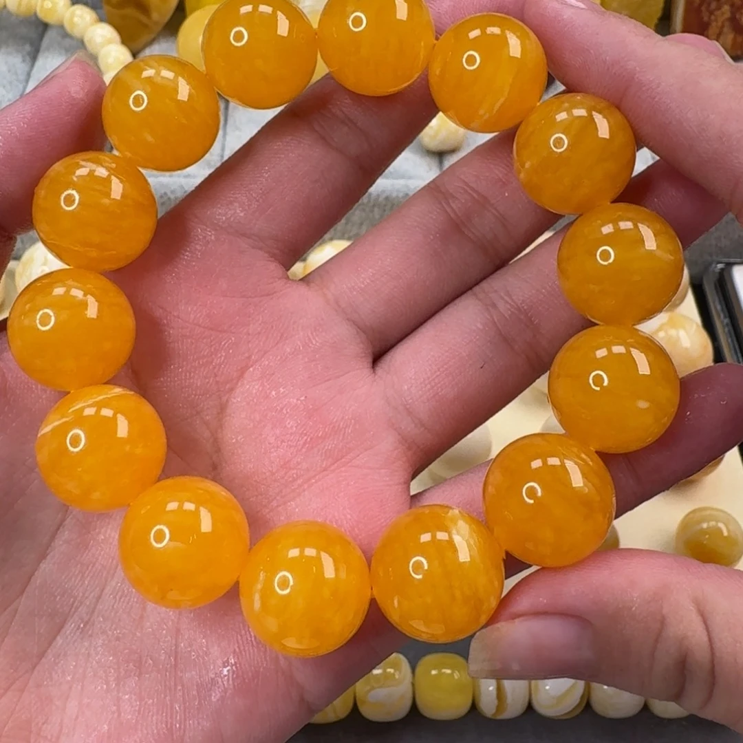 言***谨裸石琥珀未镶嵌同料手串