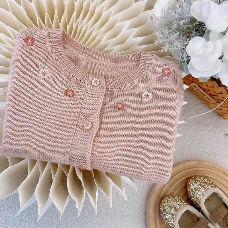 晶晶家【现发】春暖花开童装女童针织衫开衫春秋毛衣外套宝宝 YX345