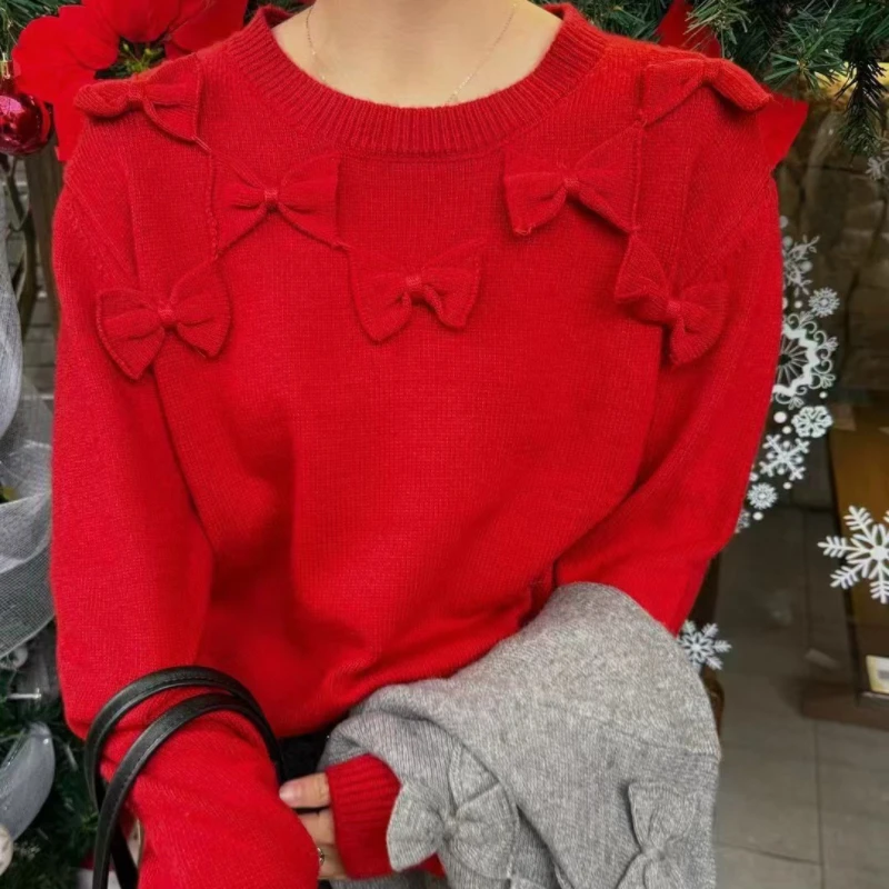 必入羊毛衣 蝴蝶结柔软圆领常规款