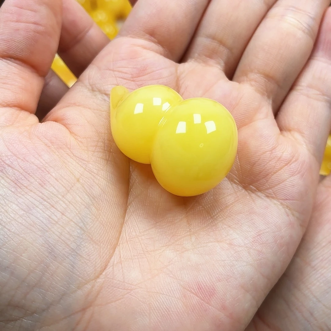 蜜蜡未镶嵌颈饰焦皮浓蜡妖花葫芦