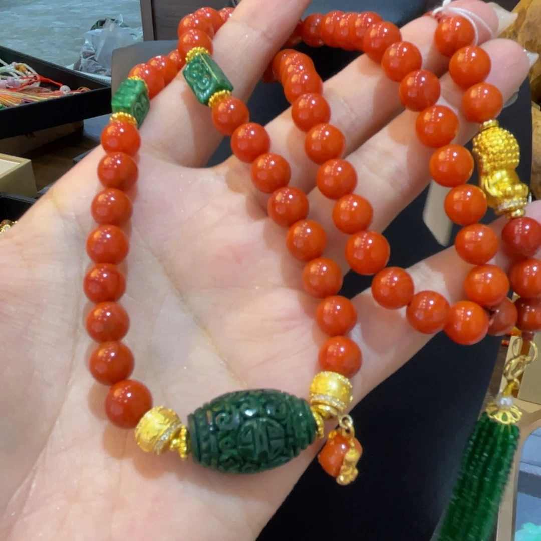 南红玛瑙未镶嵌项链项链