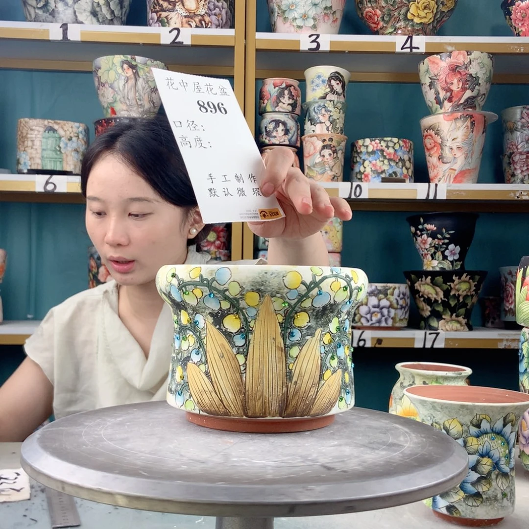 景德镇手工花盆896
