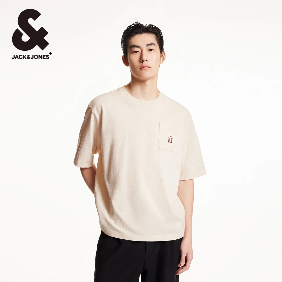 【商场同款】【启豪同款】杰克琼斯夏季新款罗纹经典短袖T恤男装