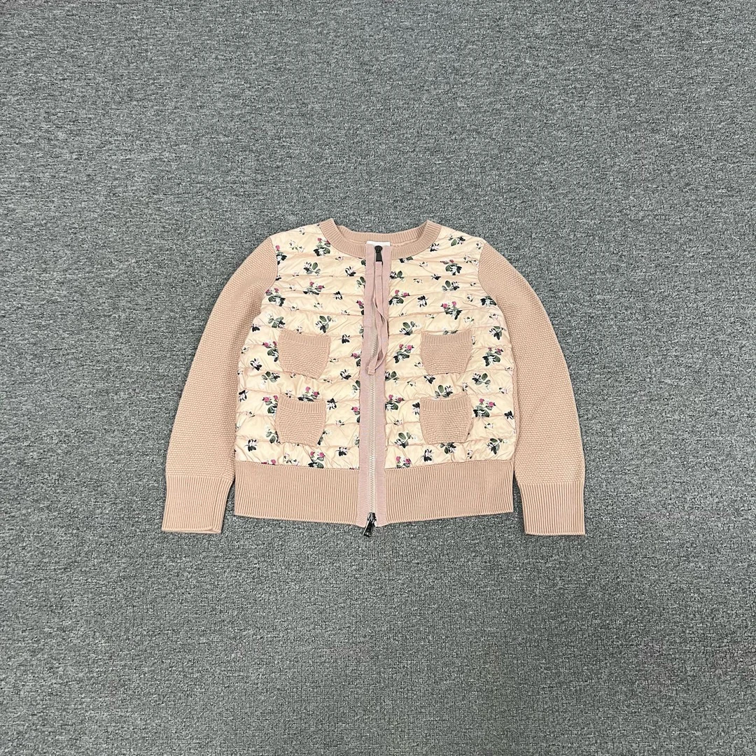 99新 MONCLER Moncler 蒙口 植物印花 锦纶 羊毛 棉服 S码 99新
