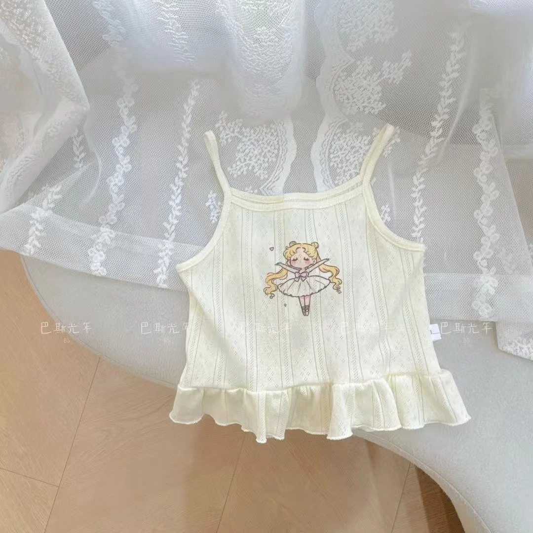 巴斯光年 25夏季新款提花吊带背心美少女战士翅膀上衣